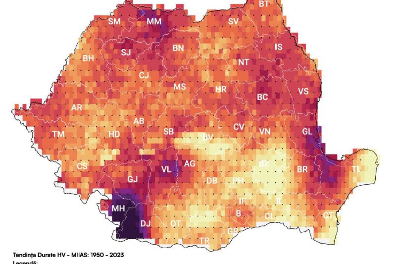 Scenariul pesimist preconizează cinci luni pe an cu valuri de căldură în sudul României până în 2100