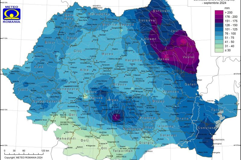 Recorduri de ploaie istorice în Moldova, în septembrie 2024