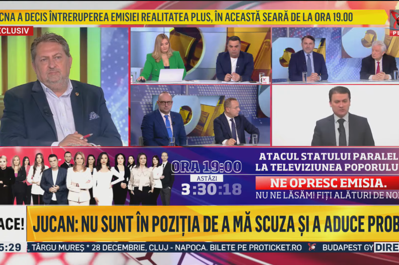 CNA oferă noi clarificări cu privire la Realitatea Plus: suspendarea emisiei are o dată de acum 1 an și 7 luni. Televiziunea a refuzat de trei ori să respecte decizia.