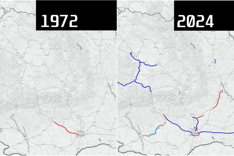 ANIMAȚIE Cum s-au desfășurat inaugurările autostrăzilor din România din 1972 și până în prezent: 2024, un an record