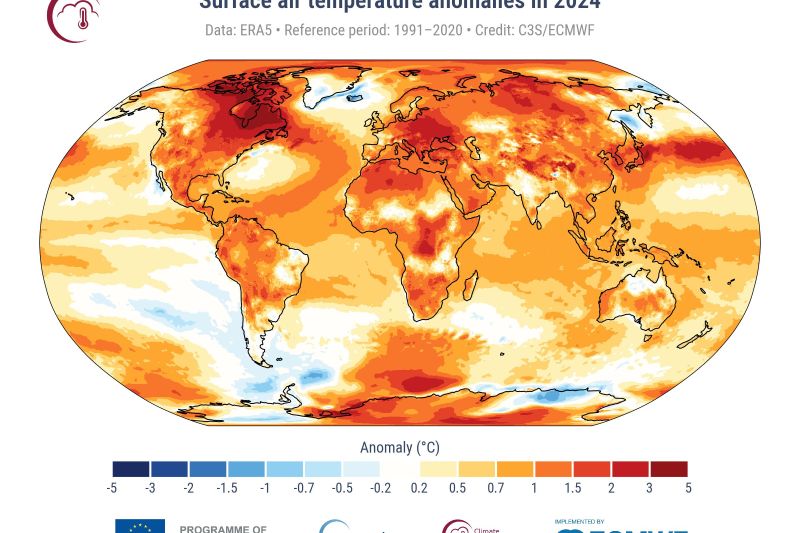 Anul 2024 a înregistrat cele mai ridicate temperaturi din istoria măsurătorilor meteorologice europene