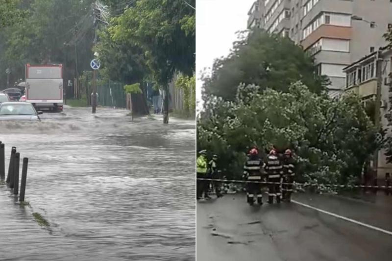 FOTO / VIDEO Ploile abundente afectează Bucureștiul: străzi inundate și blocaje în circulație
