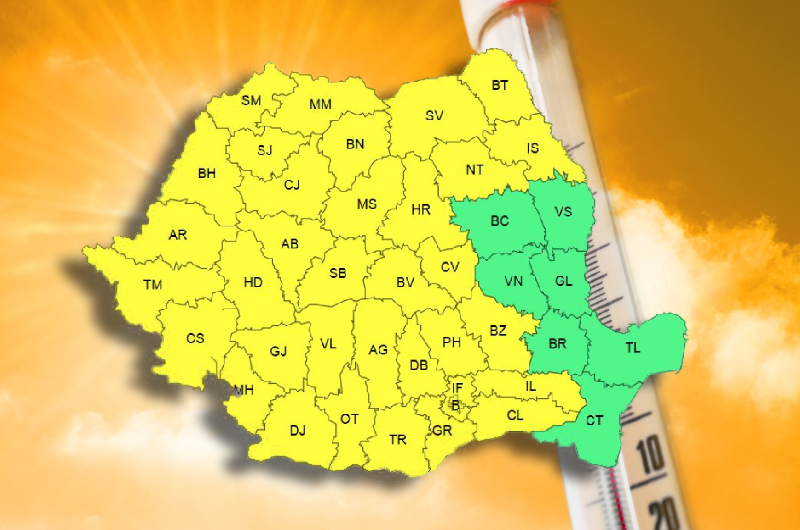Canicula afectează aproape întreaga țară. Atenționare cod galben pentru temperaturi ridicate, conform ANM