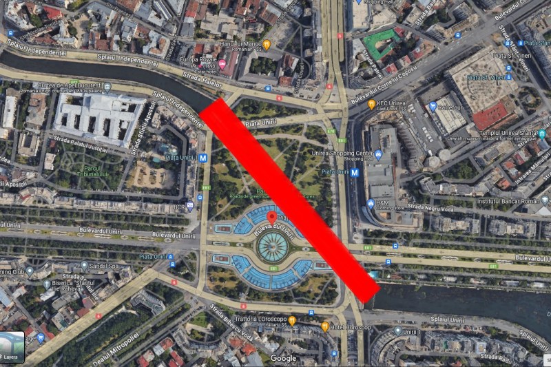 Încep lucrările de restaurare a Planşeului Unirii. Circulaţia pe Splaiul Independenţei este restricţionată pentru toţi, cu excepţia riveranilor / Rute alternative