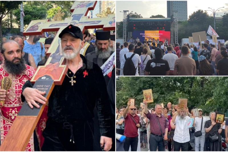 Trei evenimente în București ca reacție la marșul Pride. Gigi Becali a fost prezent pe Calea Victoriei împreună cu mai mulți preoți. „Nu avem nimic cu ei”