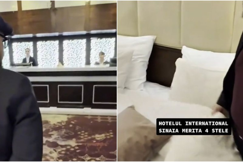 Imagini de la vizita lui Piedone la hotelul din Sinaia. „Aici aveți hotel de 200 de stele”