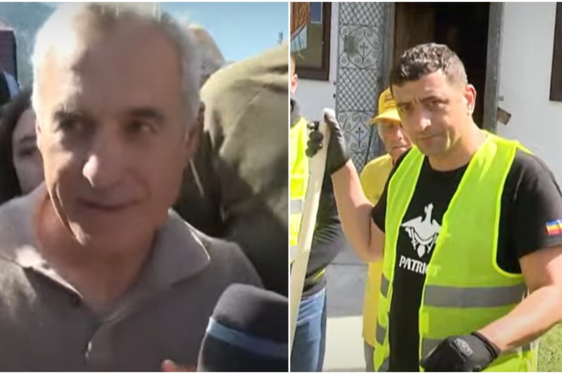 Călin Georgescu sosește cu escortă în Broșteni, oraș grav afectat de inundații. „Este o inițiativă umanitară, fără scop politic” / Vizita anterioară a lui George Simion