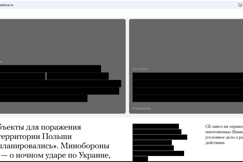 Benzi negre pe titlurile Meduza, una dintre puținele publicații independente din Rusia. Cenzura este de neacceptat: cum a ajuns această situație