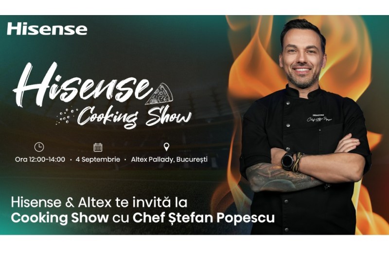 Hisense Cooking Show a poposit la Altex Pallady din București, oferind un regal culinar în prezența renumitului Chef Ștefan Popescu.