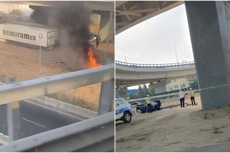 Un șofer a murit carbonizat după ce autoturismul său s-a prăbușit de pe o pasarelă din București și a fost cuprins de flăcări.